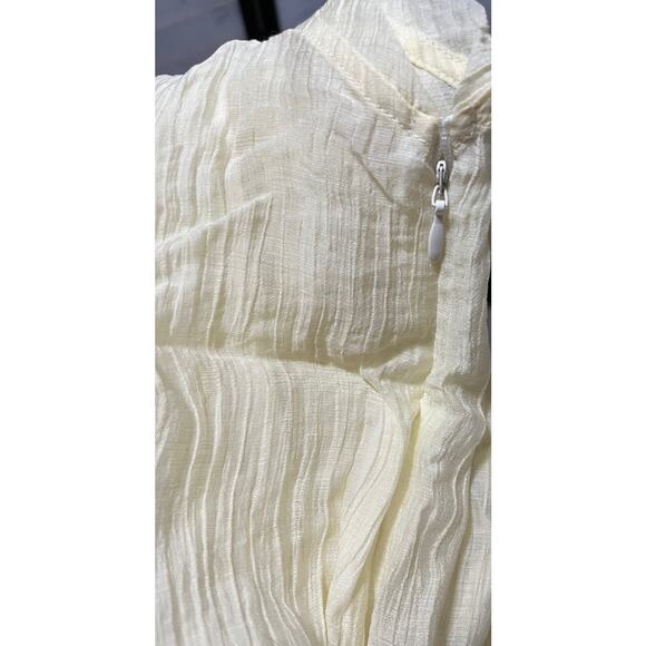 WAYF Ivory Bubble Hem Mini Dress Square Neck Party Holiday Cotton Blend NWT - Picture 8 of 8